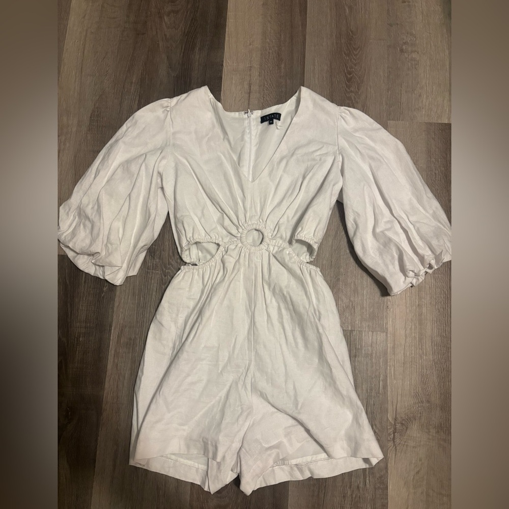 1.STATE white linen romper